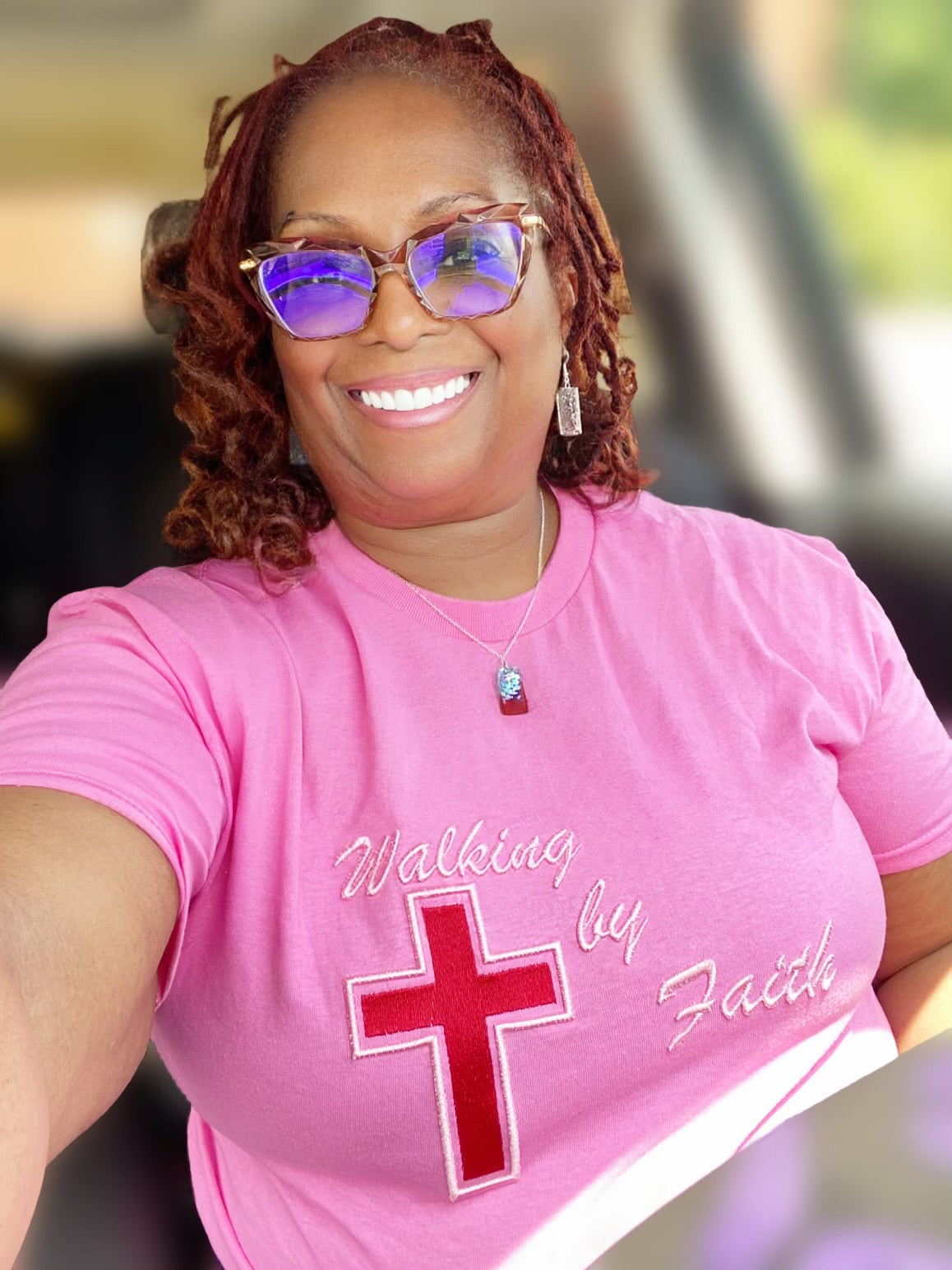 Puff Embroidery Walking by Faith Shirt
