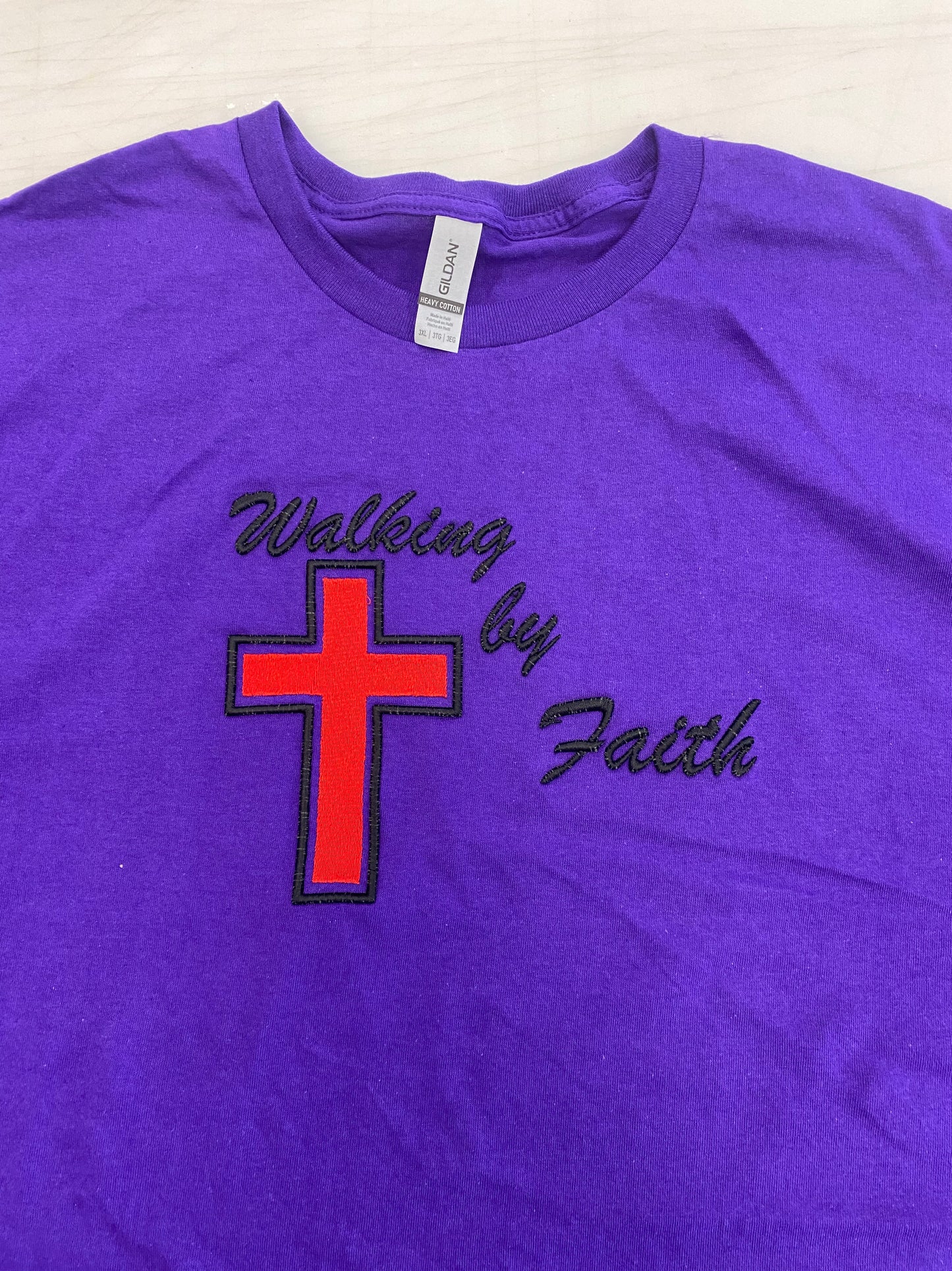 Puff Embroidery Walking by Faith Shirt